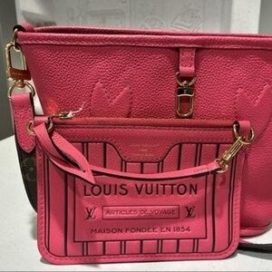 Louis Vuitton Pink Shoulder Bag Neverfull BB With Pouch